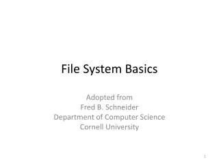 File System B asics