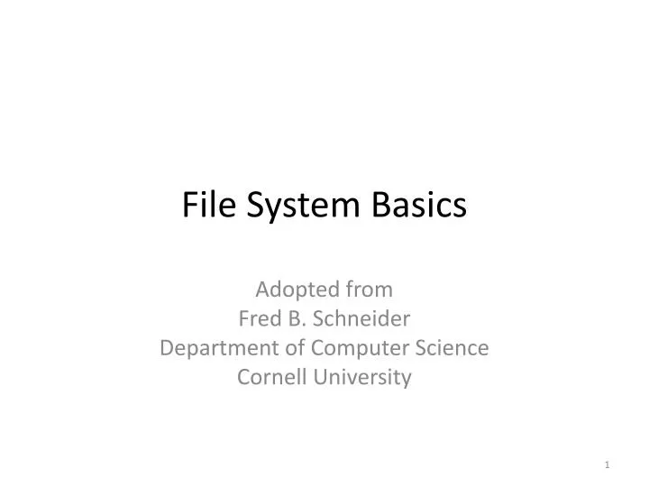 file system b asics