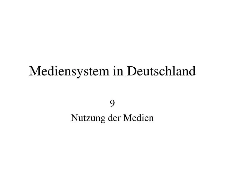 mediensystem in deutschland