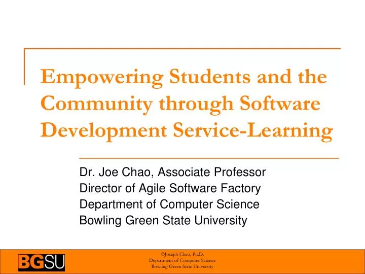 empowering students and the community through software development service learning