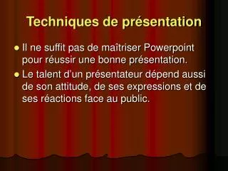 techniques de pr sentation