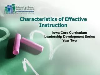 Characteristics of Effective Instruction