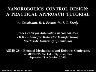 NANOROBOTICS CONTROL DESIGN: A PRACTICAL APPROACH TUTORIAL