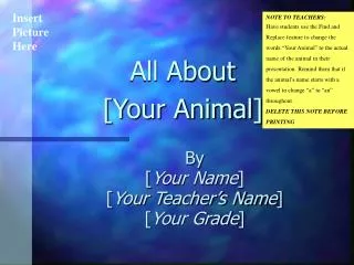 all about your animal