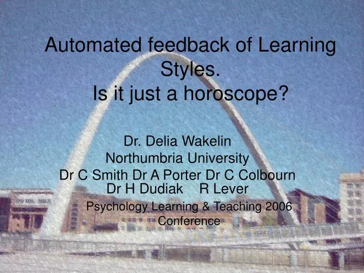 automated feedback of learning styles is it just a horoscope