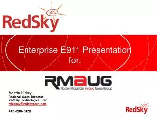 Enterprise E911 Presentation for: