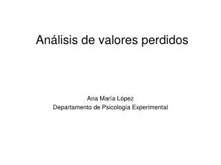 an lisis de valores perdidos