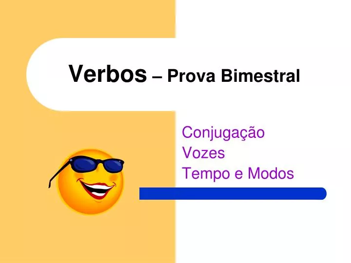 verbos prova bimestral