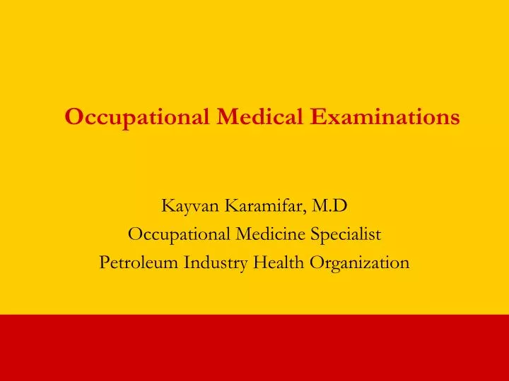 occupational medical examinations