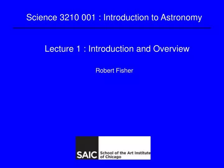 lecture 1 introduction and overview