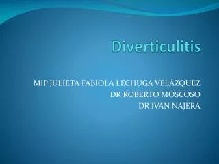 diverticulitis