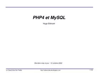 PHP4 et MySQL