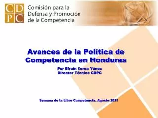 Avances de la Política de Competencia en Honduras