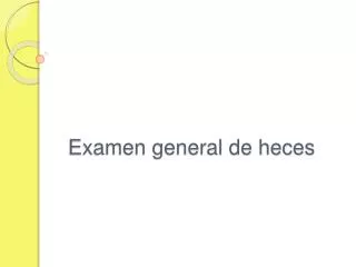 examen general de heces