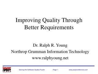 Improving Quality Through Better Requirements