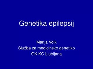 Genetika epilepsij