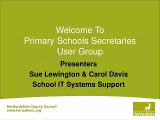 Welcome To Primary Schools Secretaries User Group
