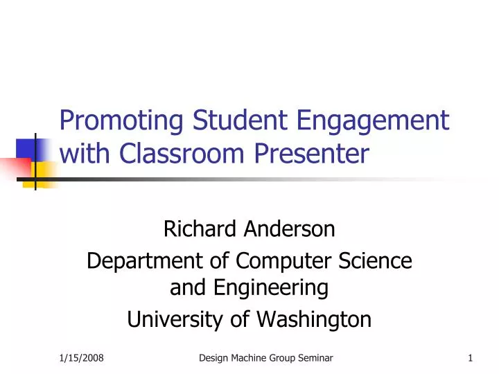 promoting student engagement with classroom presenter