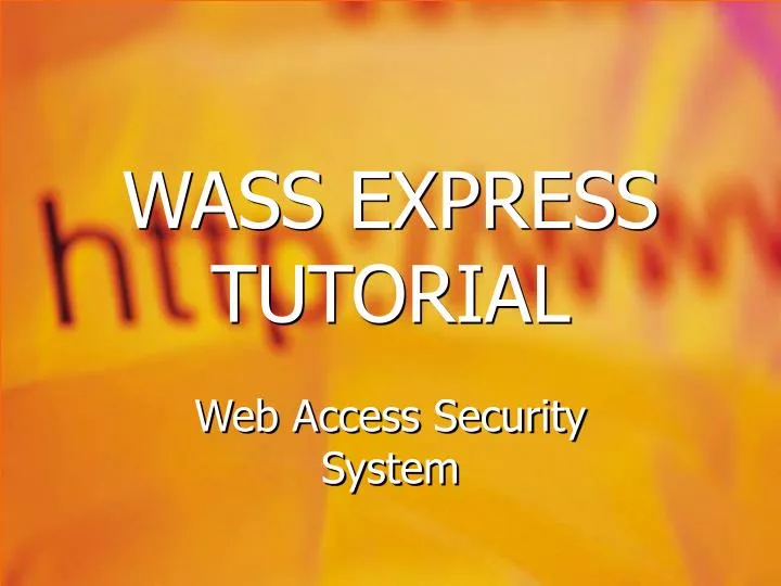 wass express tutorial