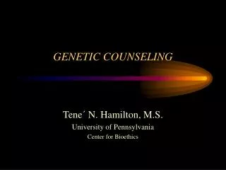 GENETIC COUNSELING