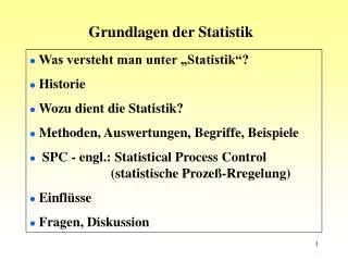 Grundlagen der Statistik