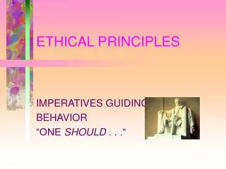 ETHICAL PRINCIPLES