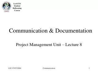 Communication &amp; Documentation