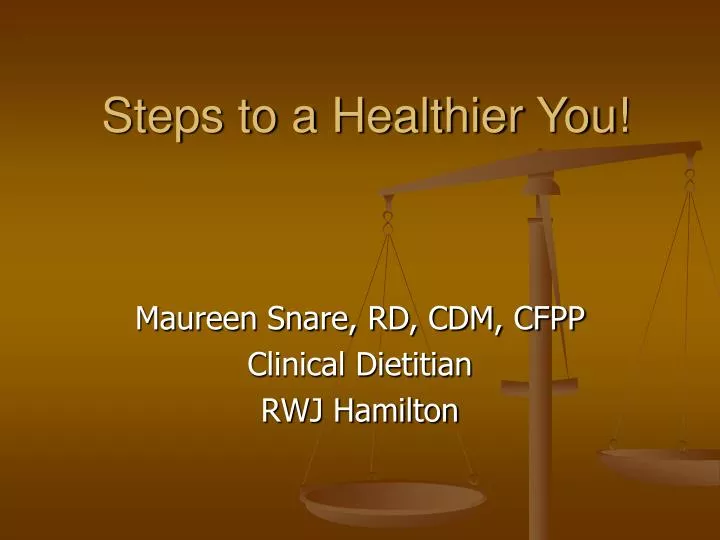 steps to a healthier you