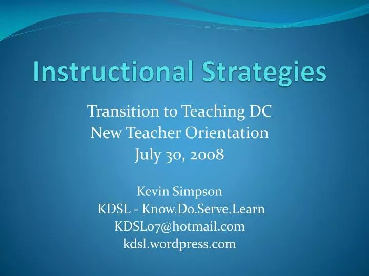 instructional strategies