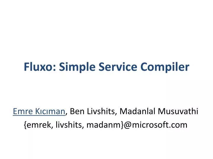 fluxo simple service compiler