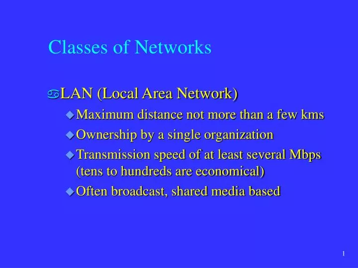 classes of networks