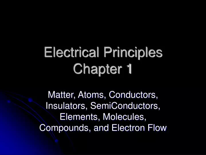 electrical principles chapter 1