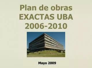 Plan de obras EXACTAS UBA 2006-2010