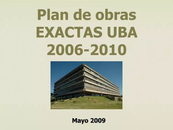 plan de obras exactas uba 2006 2010