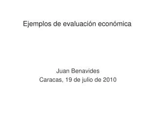 ejemplos de evaluaci n econ mica