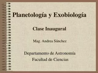 planetolog a y exobiolog a clase inaugural