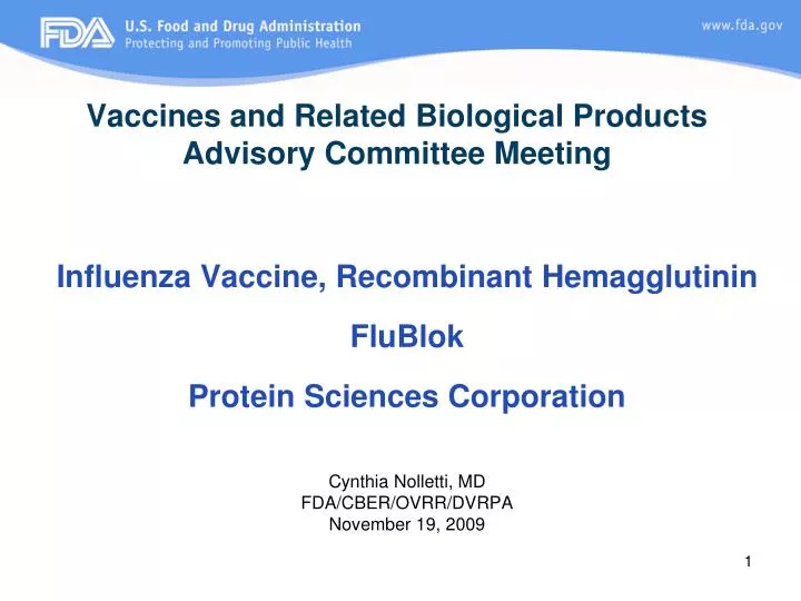 vaccines and related biological products advisory committee meeting