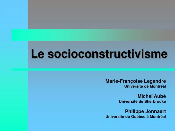 le socioconstructivisme