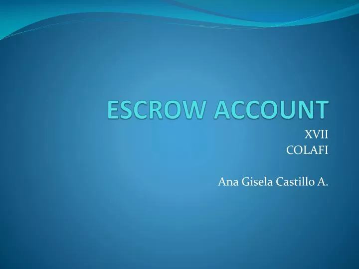 escrow account