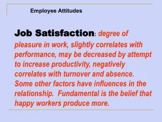 Employee Attitudes