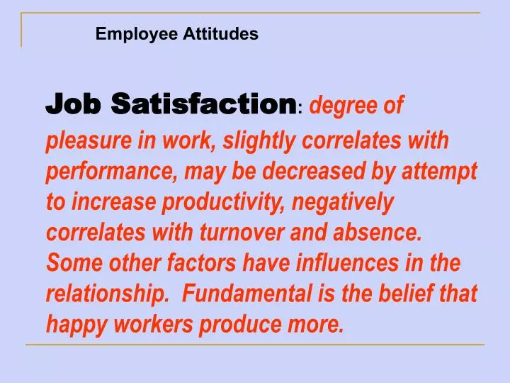 employee attitudes