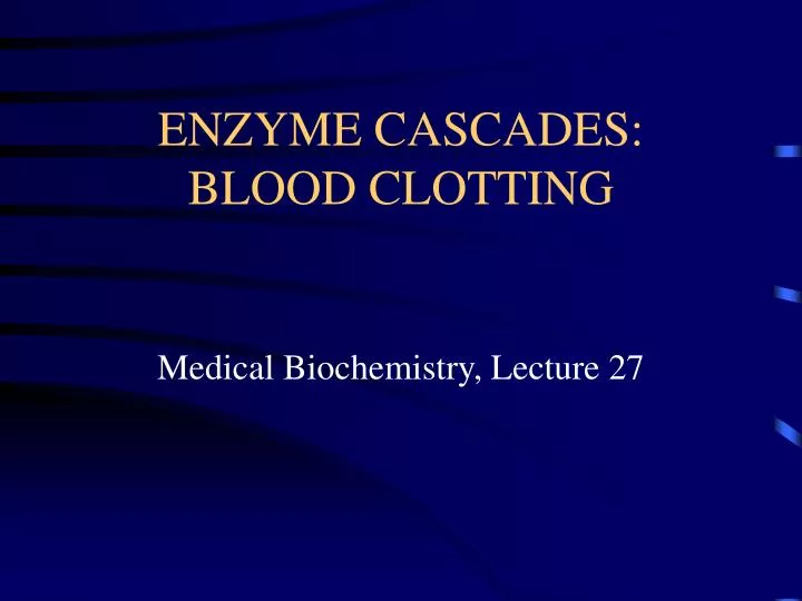 enzyme cascades blood clotting