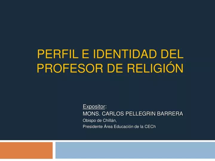 perfil e identidad del profesor de religi n