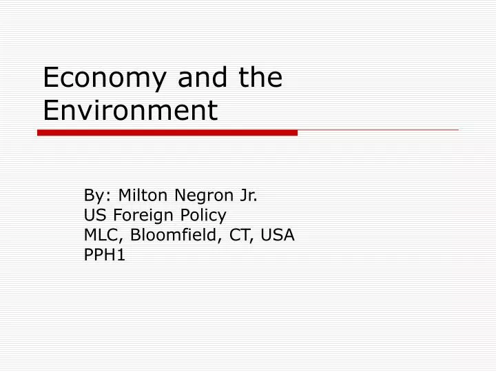 economy and the environment