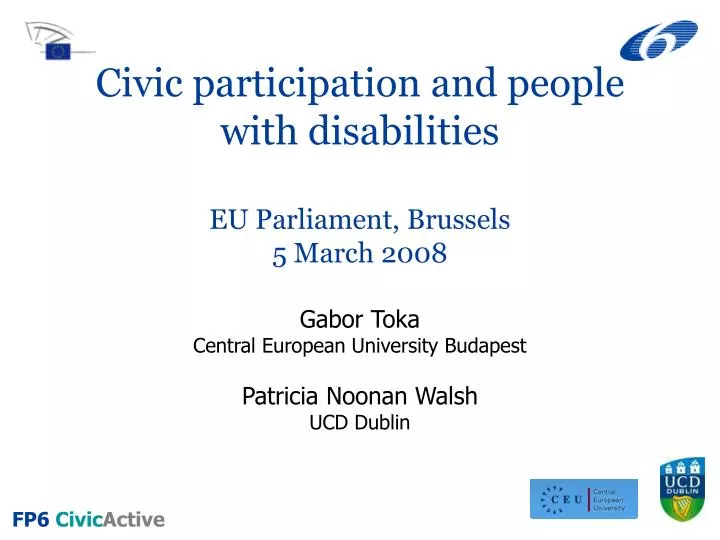 civic participation and people with disabilities eu parliament brussels 5 march 2008