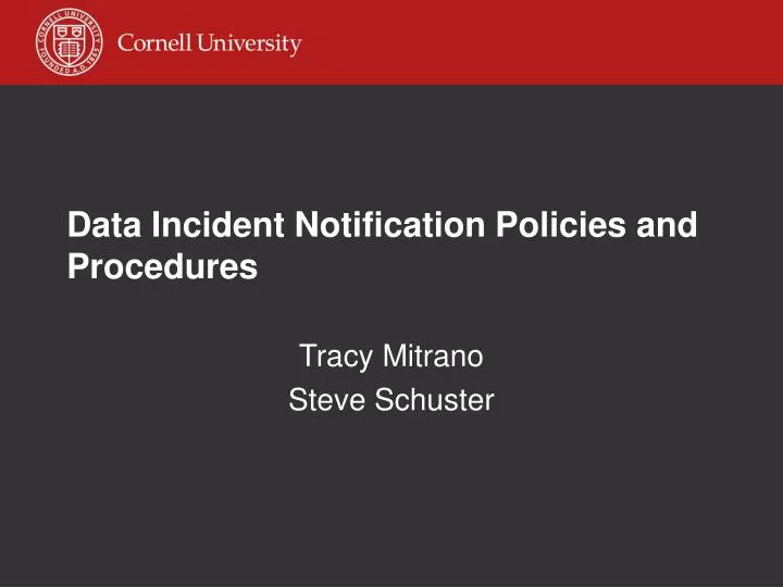 data incident notification policies and procedures