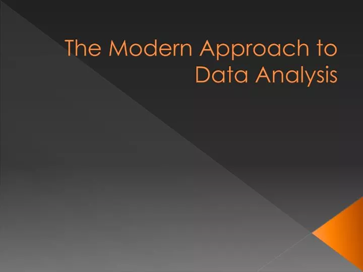 the modern approach to data analysis