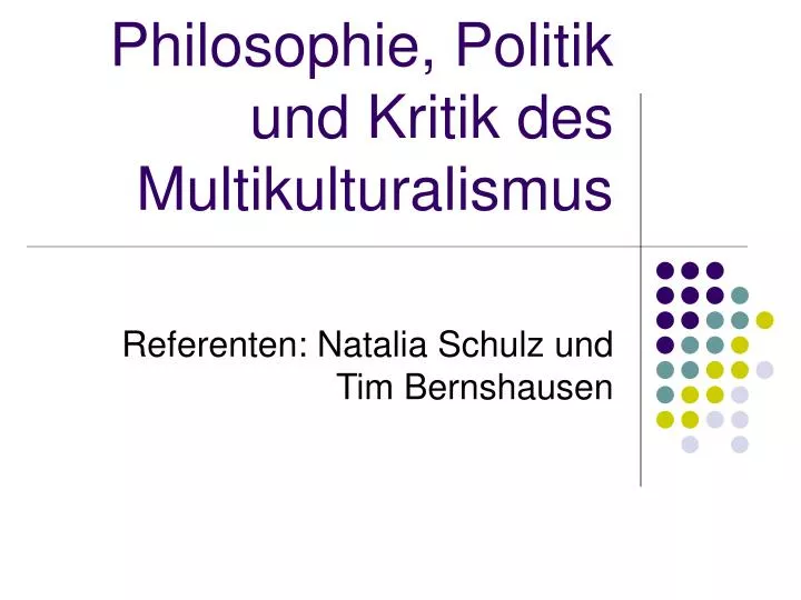 philosophie politik und kritik des multikulturalismus