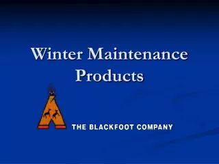 Winter Maintenance Products