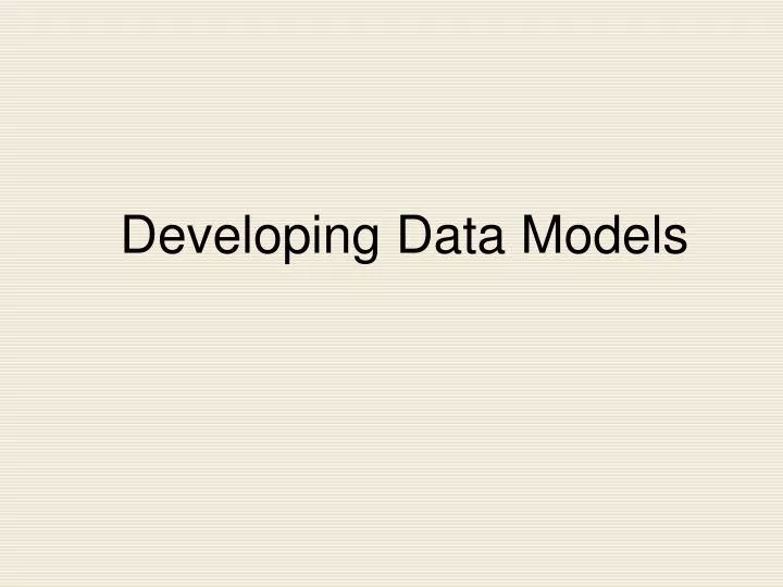 developing data models